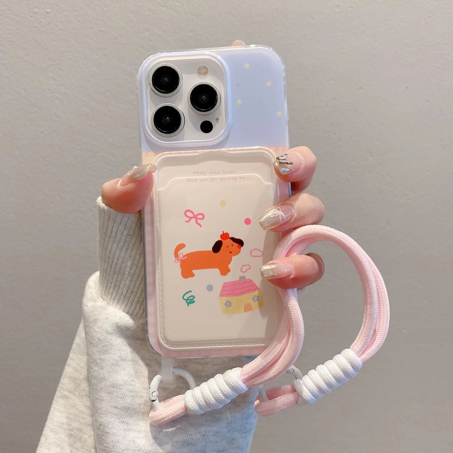 Cute Soft Phone Case with a Card Holder Wallet Shockproof Cover
