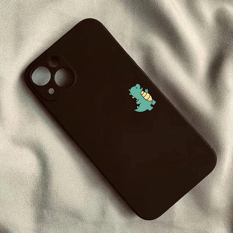 Cute Dinosaur Couple Phone Case for iPhone with Shockproof Cover Fundas