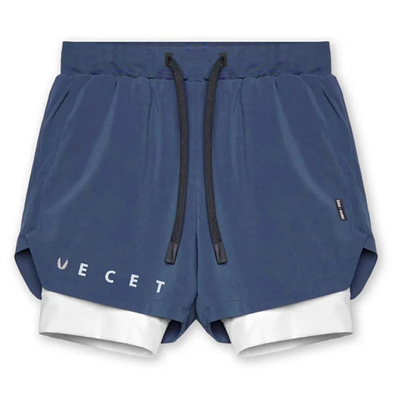 Mens Gyms Fitness 2 in 1 Quick Dry Shorts