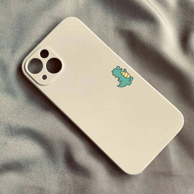 Cute Dinosaur Couple Phone Case for iPhone with Shockproof Cover Fundas