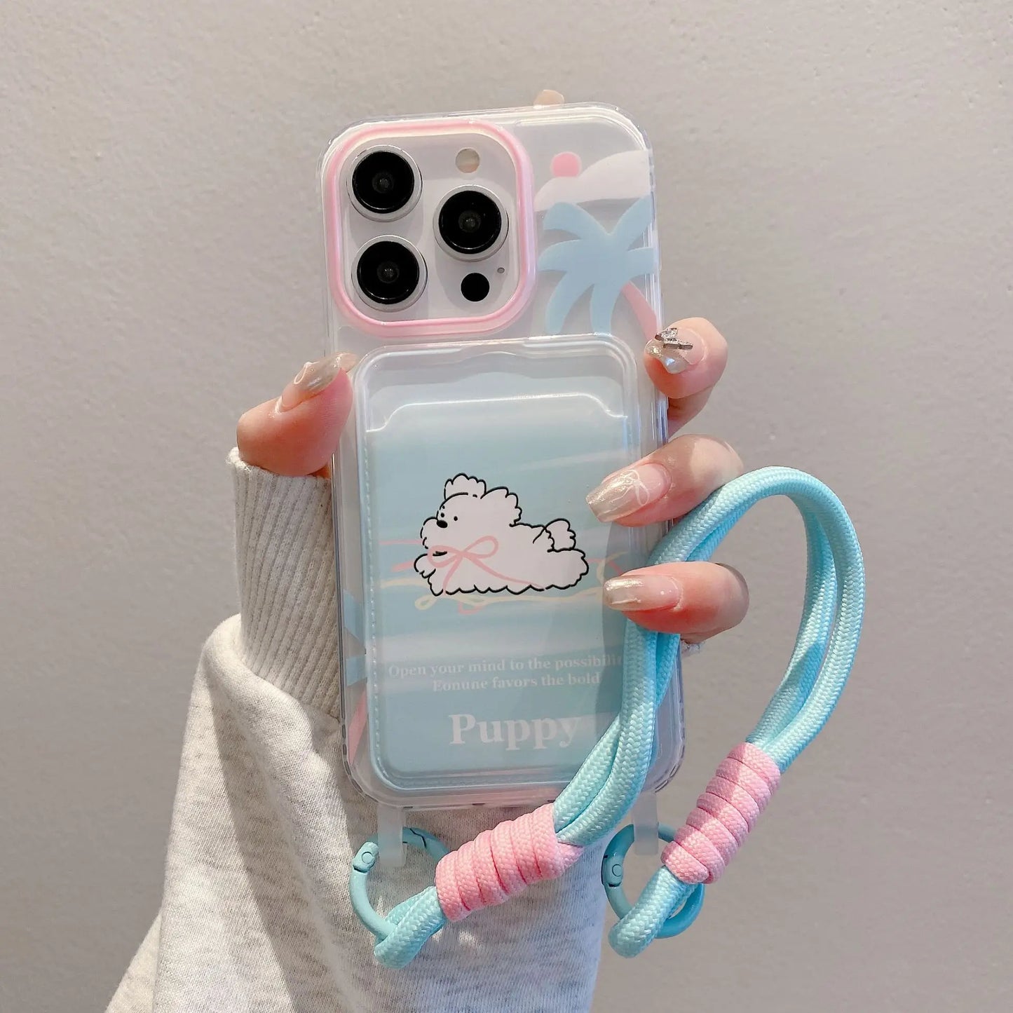 Cute Soft Phone Case with a Card Holder Wallet Shockproof Cover