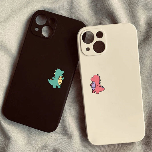 Cute Dinosaur Couple Phone Case for iPhone with Shockproof Cover Fundas