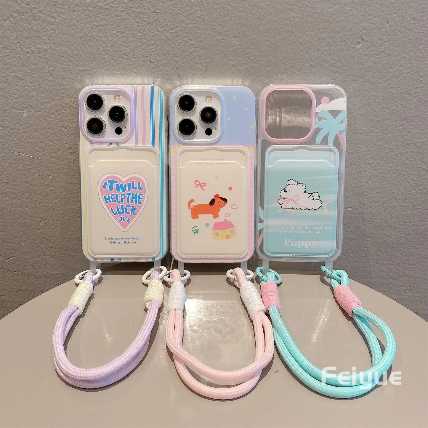 Cute Soft Phone Case with a Card Holder Wallet Shockproof Cover