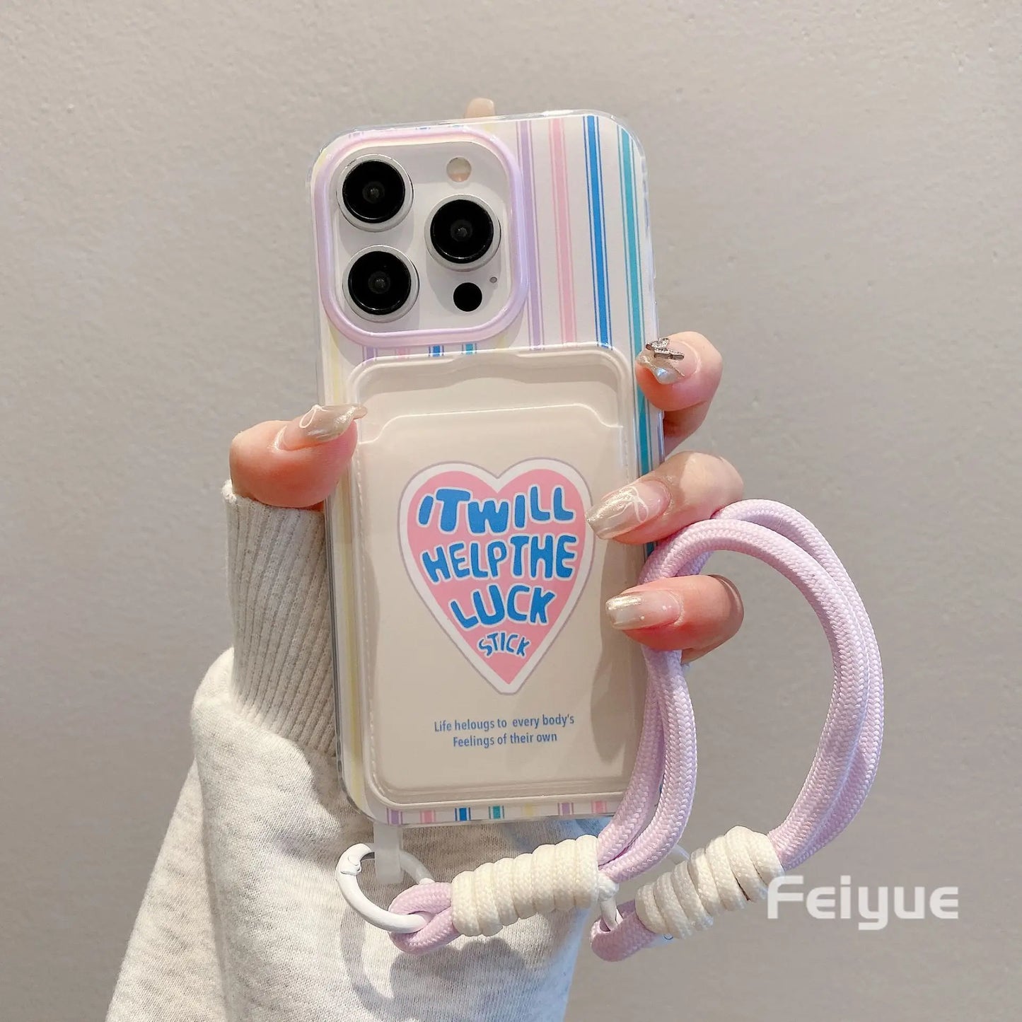 Cute Soft Phone Case with a Card Holder Wallet Shockproof Cover
