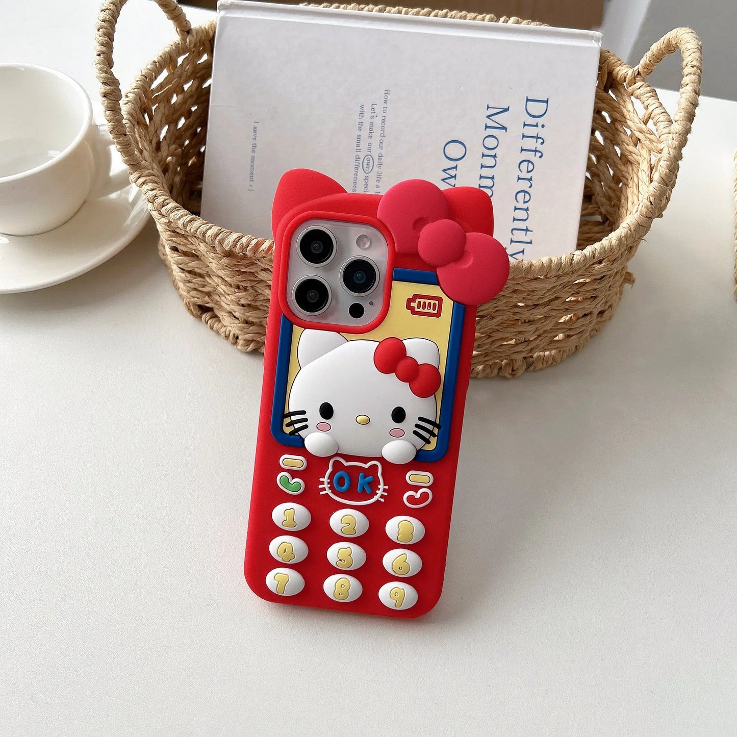 Cute 3D Telephone Hello Kitty Phone Case for iPhone