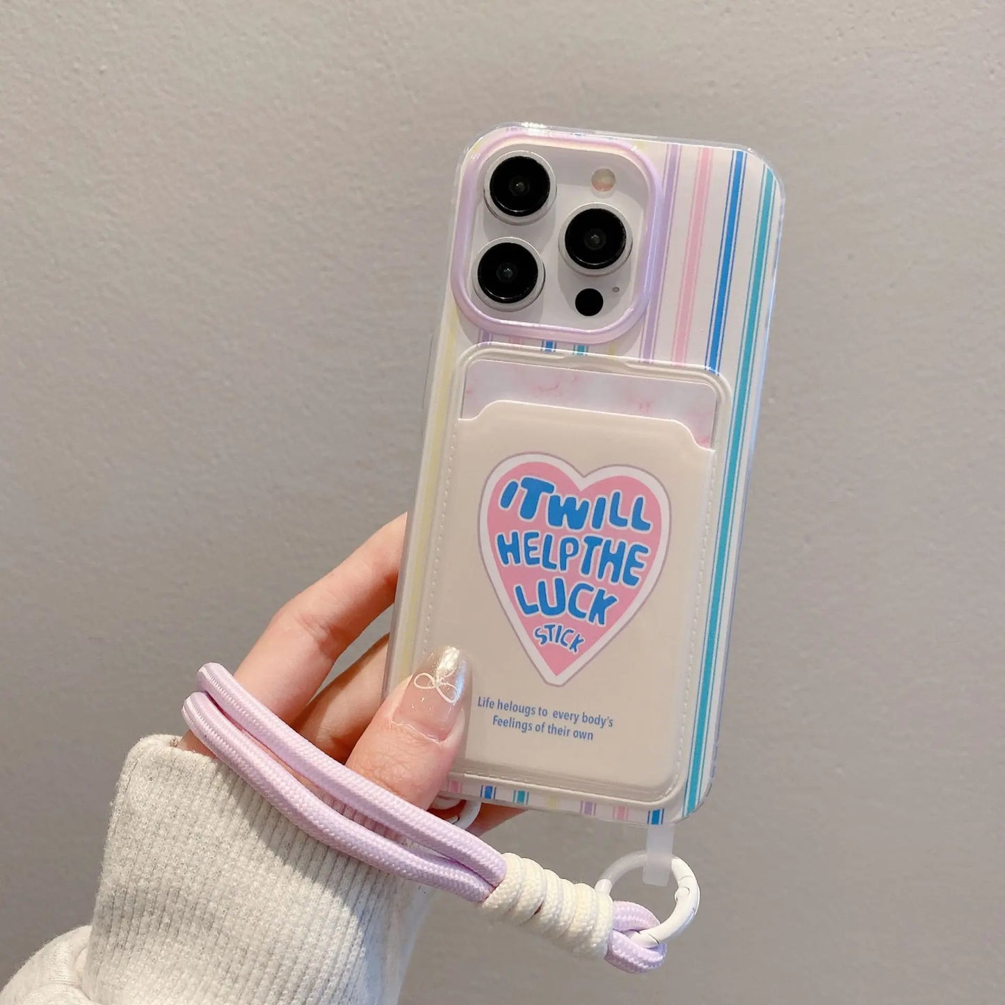Cute Soft Phone Case with a Card Holder Wallet Shockproof Cover