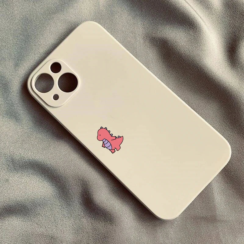 Cute Dinosaur Couple Phone Case for iPhone with Shockproof Cover Fundas