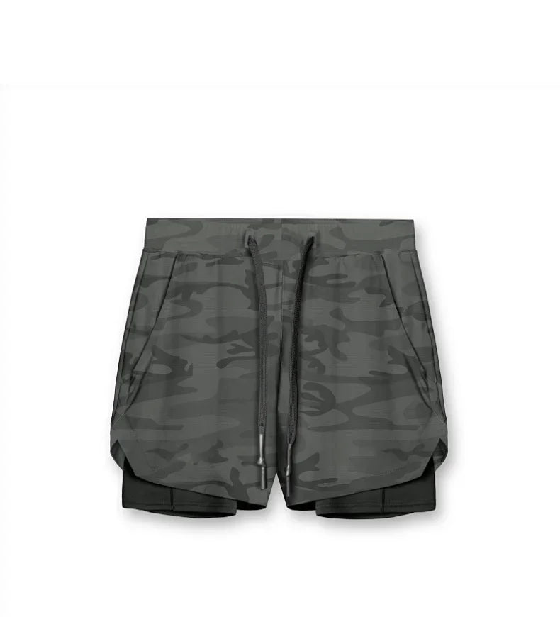 Mens Gyms Fitness 2 in 1 Quick Dry Shorts