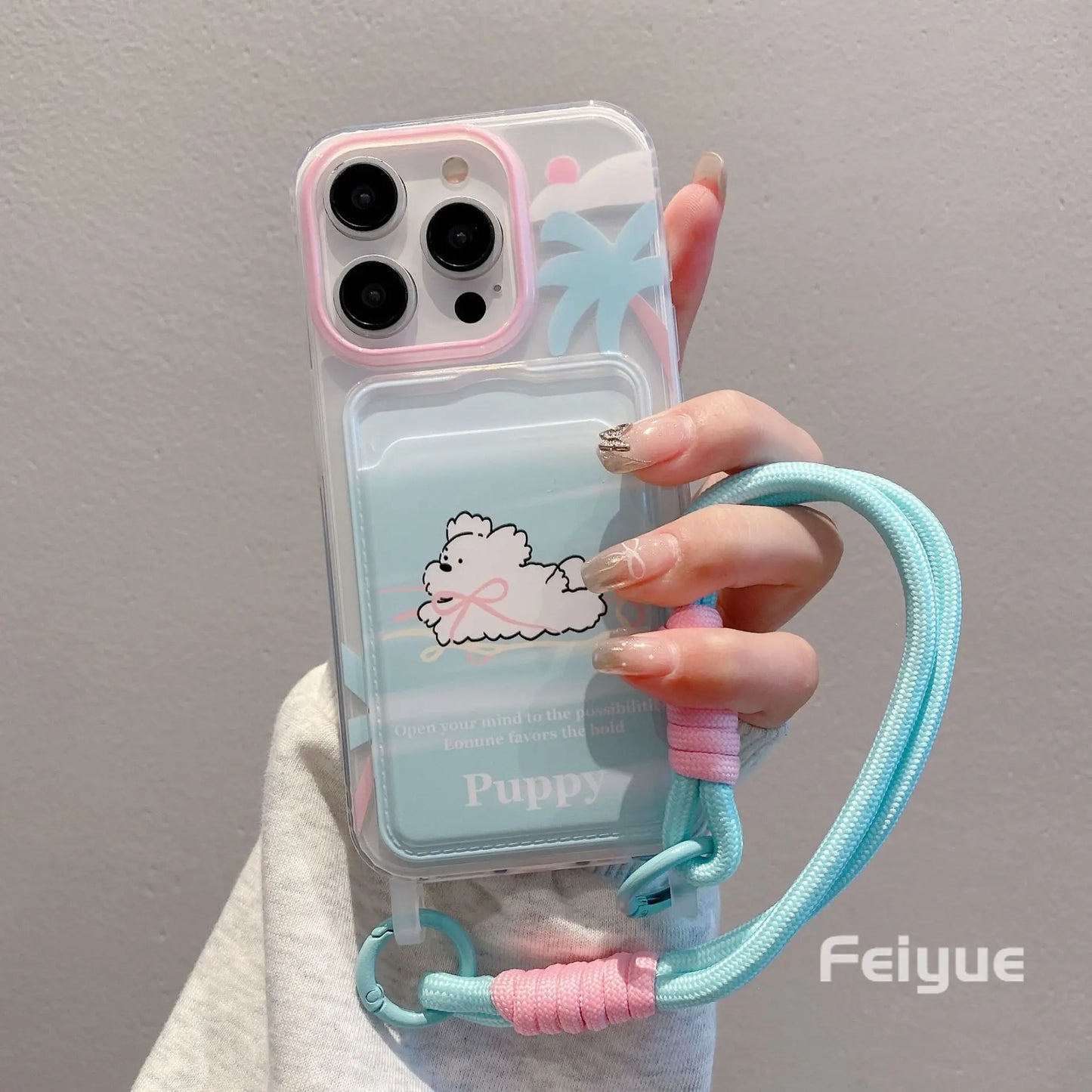 Cute Soft Phone Case with a Card Holder Wallet Shockproof Cover
