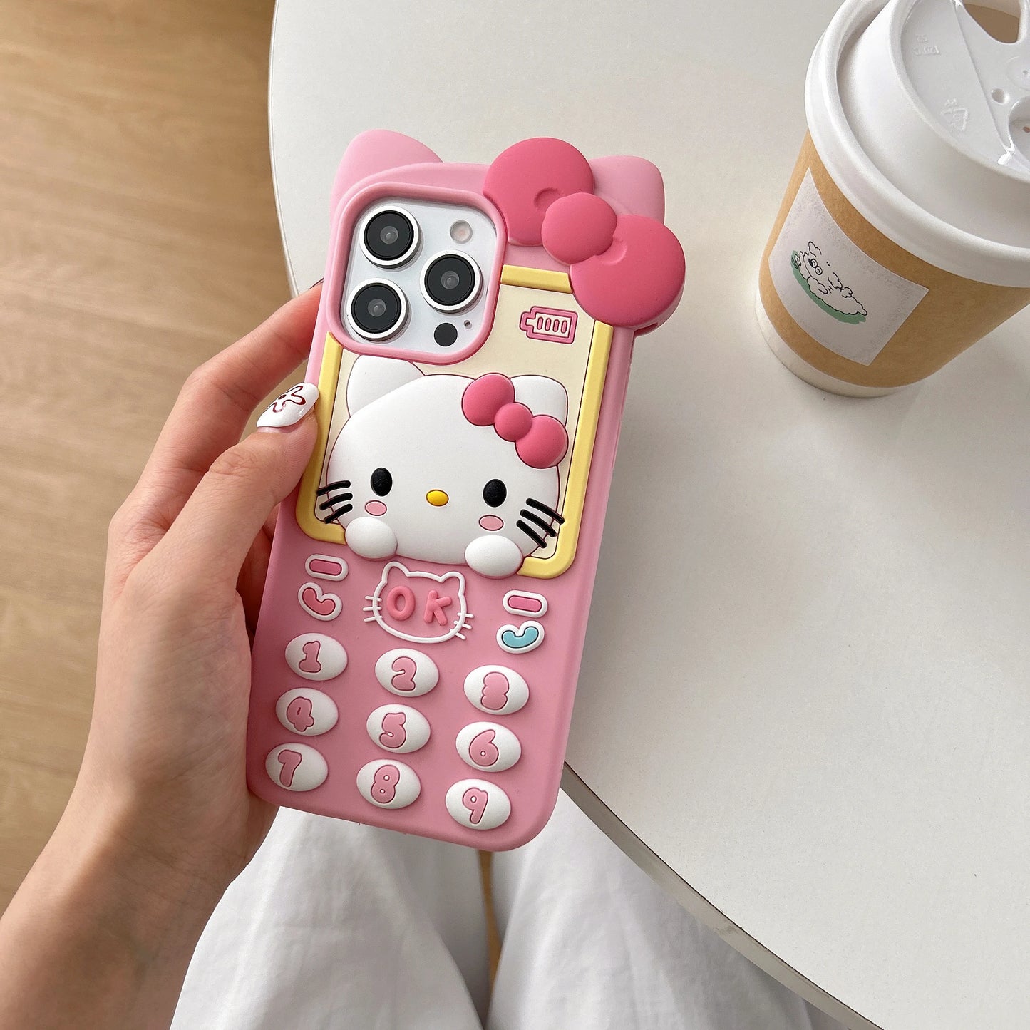 Cute 3D Telephone Hello Kitty Phone Case for iPhone