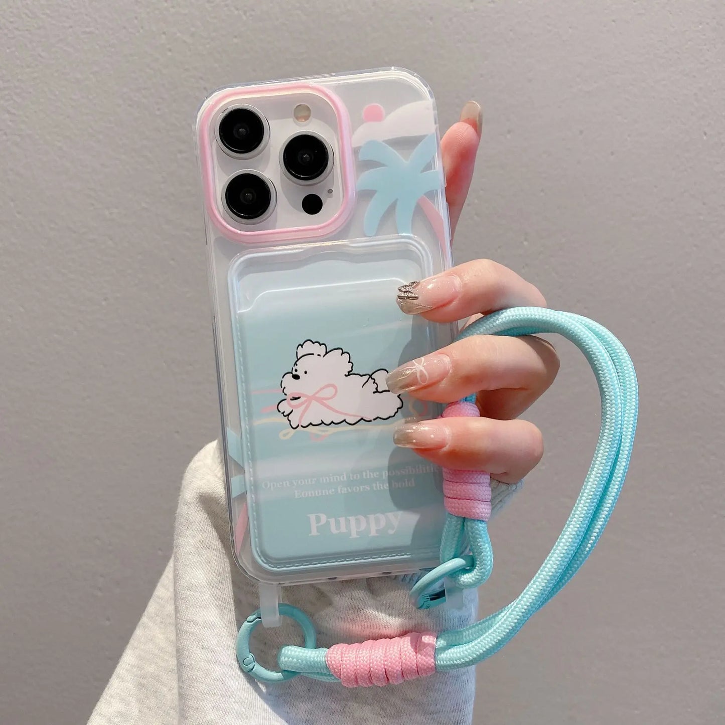 Cute Soft Phone Case with a Card Holder Wallet Shockproof Cover