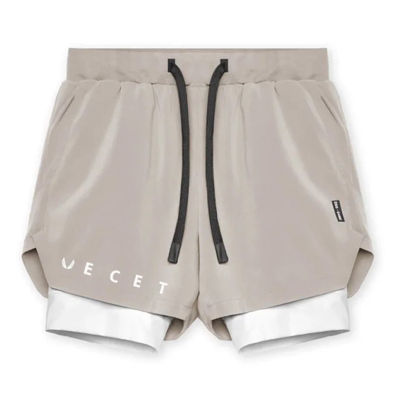 Mens Gyms Fitness 2 in 1 Quick Dry Shorts